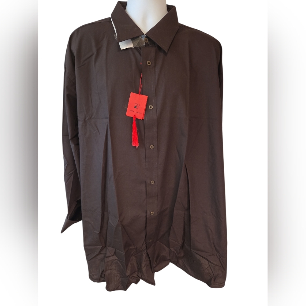 Pascal Morabito Men's Dark Brown Button Down Shirt Size 20 34/35 - Picture 2 of 3